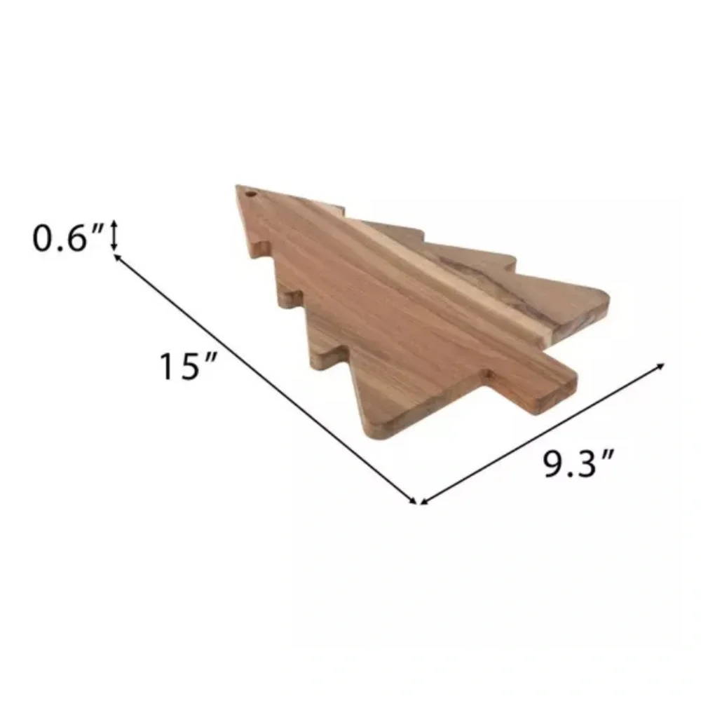 Robert Stanley Home Collection Acacia Wood Tree Charcuterie Board Holiday NWT